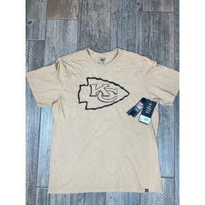 '47 NFL Kansas City Chiefs T Shirt Mens XL Tan Logo Tee